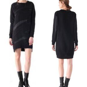 Diesel Sweatshirt Dress LARGE Mini Panel inserts, Fleece inside, Logo, Portugal